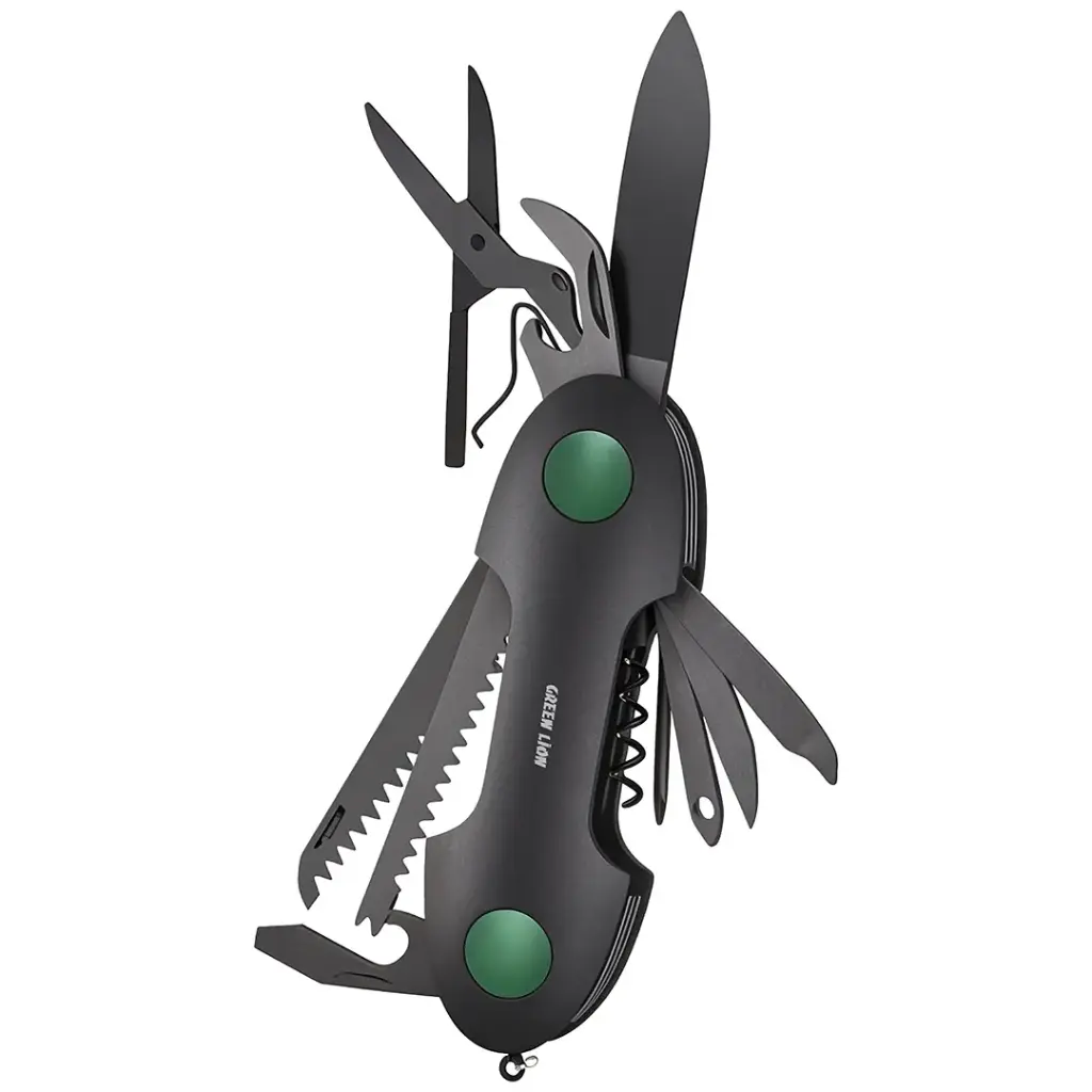Green Lion 14-In-1 Multi Tool Key Chain Knife - Black Green Lion 14-In-1 Multi Tool Key Chain Knife - Image 1