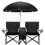Porodo Lifestyle Campshade Camping Dual Chair with Umbrella & Cup Hold