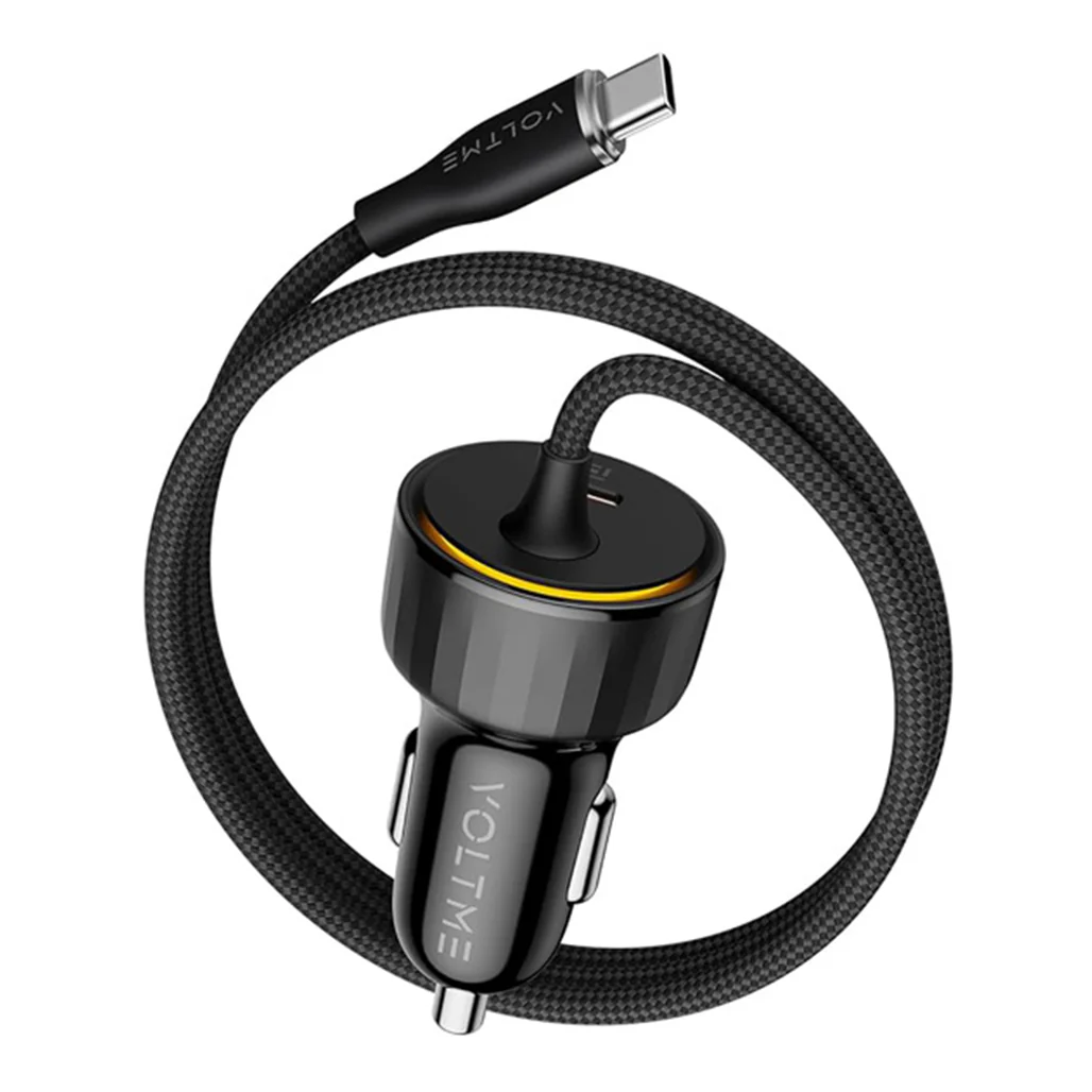 Voltme-Cazo-Speedo Voltme Cazo Speedo+ 60W USB-C Car Charger with Built-In Cable - Image 1